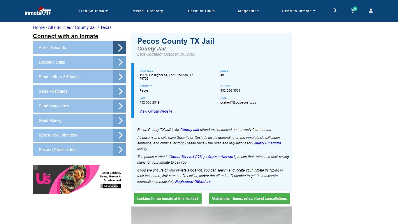 Pecos County TX Jail - Inmate Locator - Fort Stockton, TX